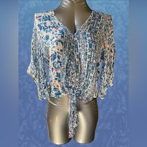Women’s tie up blouse with flower designs